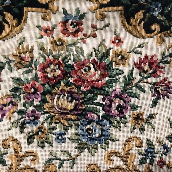 Vintage Tapestry Needlepoint Floral Clutch Handbag - Picture 9 of 10